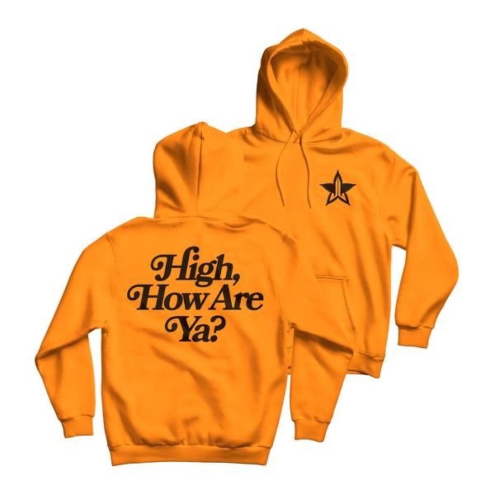 Jeffery Star Neon Orange High How Are Ya Hoodie